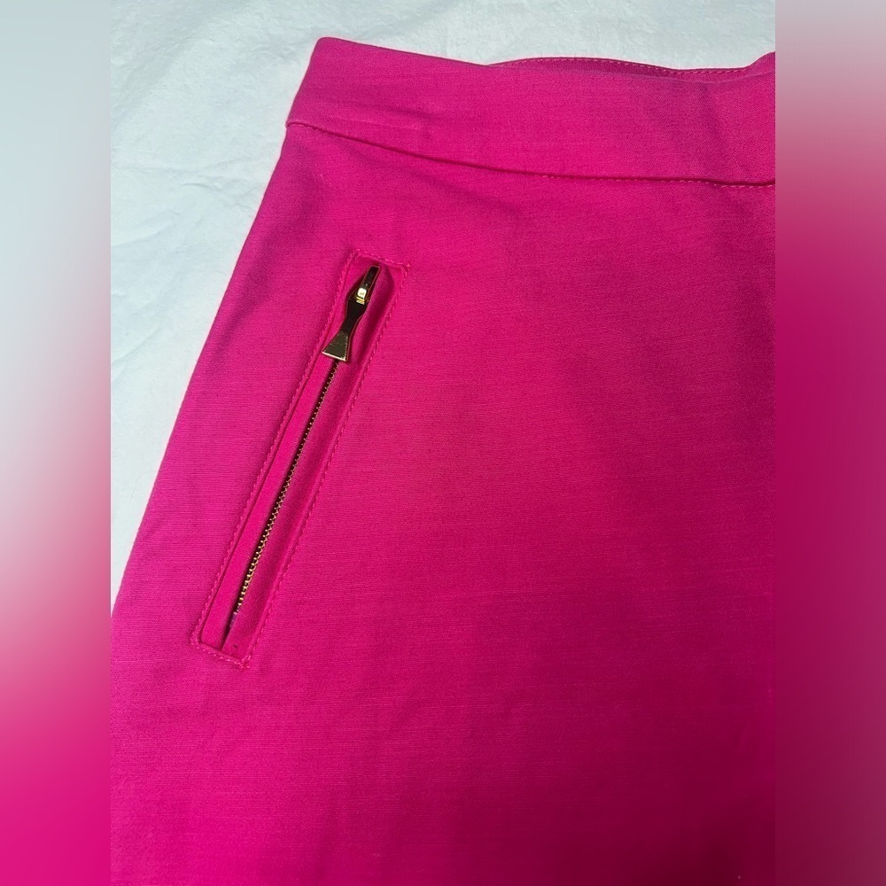 Kate Spade Hot Pink Skirt with Gold Zipper Details - Picture 4 of 9